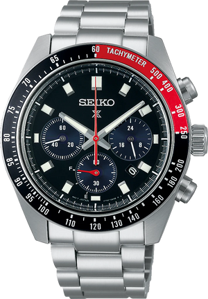 Buy Shop Seiko Prospex Speedtimer Solar Chronograph Black Dial Silver Steel Strap Watch for Men - SSC915 USA Online