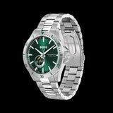 Buy Shop Hugo Boss Troper Automatic Chronograph Green Dial Silver Steel Strap Watch for Men - 1514200 USA Online