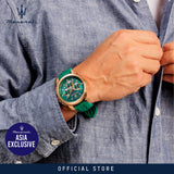 Buy Shop Maserati Successo Chronograph Green Dial Green Silicone Strap Watch for Men - R8871621038 USA Online