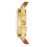 Buy Shop Tory Burch Collins Quartz White Dial Brown Leather Strap Watch for Women - TBW1304 USA Online