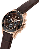 Buy Shop Maserati Competizione Chronograph Brown Dial Brown Leather Strap Watch for Men - R8871600001 USA Online