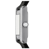 Buy Shop Emporio Armani Classic Crystals Silver Dial Black Leather Strap Watch for Women - AR11660 USA Online