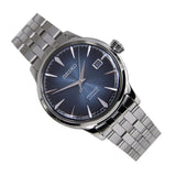 Seiko Presage Cocktail Time Automatic Blue Dial Silver Steel Strap Watch for Men - SRPB41J1