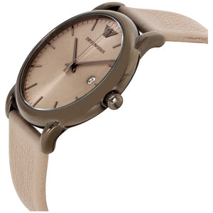 Buy Shop Emporio Armani Luigi Beige Dial Beige Leather Strap Watch for Men - AR11116 USA Online