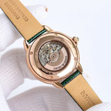 Buy Shop Emporio Armani Mia Meccanico Mother of Pearl Dial Green Leather Strap Watch for Women - AR60073 USA Online