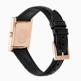 Buy Shop Emporio Armani Genni Silver Dial Black Leather Strap Watch for Women - AR11624 USA Online