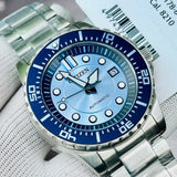 Buy Shop Citizen Mechanical Automatic Blue Dial Silver Steel Strap Watch for Men - NJ0178-81M USA Online
