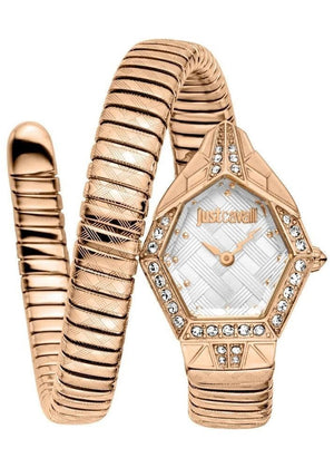 Buy Shop Just Cavalli Ornato White Dial Rose Gold Steel Strap Watch for Women - JC1L303M0045 USA Online