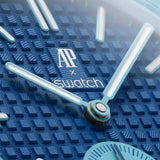 Buy Shop Swatch Royal Pop Blue Dial Blue Leather Strap Watch for Men - Lan Ba USA Online