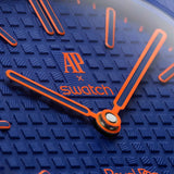 Buy Shop Swatch Royal Pop Blue Dial Blue Leather Strap Watch for Men - Orenji Hachi USA Online