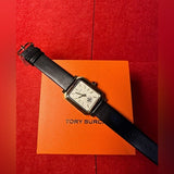 Buy Shop Tory Burch Robinson White Dial Black Leather Strap Watch for Women - TBW1504 USA Online