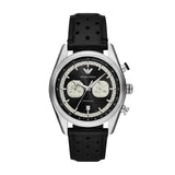 Buy Shop Emporio Armani Racer Chronograph Black Dial Black Leather Strap Watch for Men - AR11635 USA Online