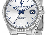 Buy Shop Maserati Competizione Silver Dial Silver Steel Strap Watch for Men - R8853100045 USA Online