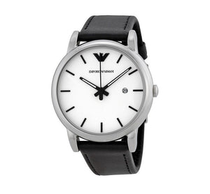 Buy Shop Emporio Armani Luigi White Dial Black Leather Strap Watch for Men - AR1694 USA Online