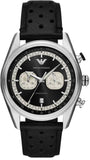 Buy Shop Emporio Armani Racer Chronograph Black Dial Black Leather Strap Watch for Men - AR11635 USA Online