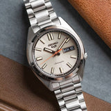 Buy Shop Seiko 5 Sports SNXS Series Automatic Beige Dial Silver Steel Strap Watch for Men - SRPK91K1 USA Online