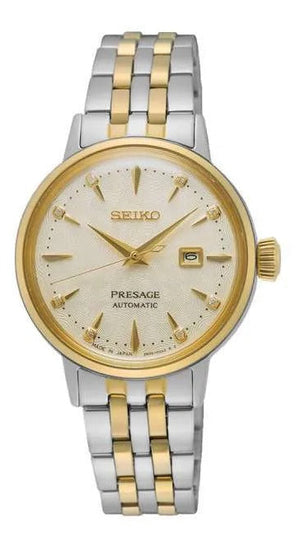 Buy Shop Seiko Presage Cocktail Time Automatic Diamonds White Dial Two Tone Steel Strap Watch for Women - SRE010J1 USA Online