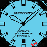 Buy Shop Emporio Armani Sea Explorer Turquoise Blue Dial Black Steel Strap Watch for Men - AR60084 USA Online