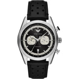 Buy Shop Emporio Armani Racer Chronograph Black Dial Black Leather Strap Watch for Men - AR11635 USA Online