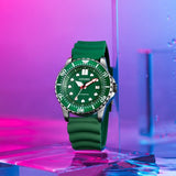 Buy Shop Citizen Mechanical Automatic Green Dial Green Rubber Strap Watch for Men - NJ0129-10X USA Online