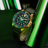 Buy Shop Citizen Mechanical Automatic Green Dial Brown Leather Strap Watch for Men - NJ0173-18X USA Online