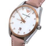 Buy Shop Emporio Armani Tazio Mother of Pearl Dial Pink Leather Strap Watch for Women - AR6133 USA Online