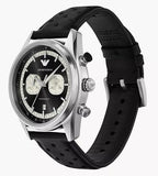 Buy Shop Emporio Armani Racer Chronograph Black Dial Black Leather Strap Watch for Men - AR11635 USA Online