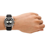 Buy Shop Emporio Armani Racer Chronograph Black Dial Black Leather Strap Watch for Men - AR11635 USA Online