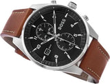 Buy Shop Hugo Boss Skytraveller Chronograph Black Dial Blue Leather Strap Watch for Men - 1514161 USA Online
