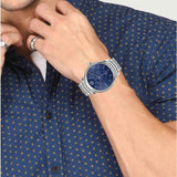 Buy Shop Burberry Classic Blue Dial Silver Steel Strap Watch for Men - BU10007 USA Online