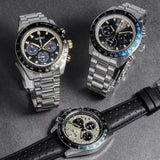 Buy Shop Seiko Prospex Speedtimer Solar Chronograph Black Dial Silver Steel Strap Watch for Men - SSC941 USA Online