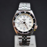 Buy Shop Seiko 5 GMT Sport Asia Exclusive Limited Edition Off White Dial Silver Steel Strap Watch for Men - SSK046K1 USA Online