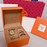 Buy Shop Tory Burch Riva Gold Dial Gold Steel Strap Watch for Women - TBW4029 USA Online