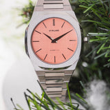 Buy Shop D1 Milano Ultra Thin Salmon Pink Dial Silver Steel Strap Watch for Men - D1-UTBJ26 USA Online