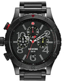 Nixon 48-20 Chrono Black Dial Black Steel Strap Watch for Men - A486-1320