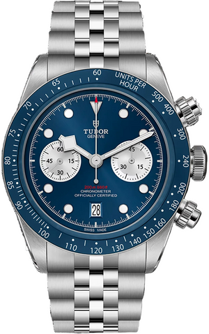 Buy Shop Tudor Black Bay Chrono Blue Dial Silver Steel Strap Watch for Men - M79360B-0002 USA Online