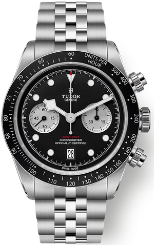 Buy Shop Tudor Black Bay Chrono Black Dial Silver Steel Strap Watch for Men - M79360N-0013 USA Online