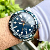 Buy Shop Seiko 5 Sports Automatic Blue Dial Silver Steel Strap Watch for Men - SRPC63J1 USA Online