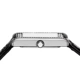 Buy Shop Emporio Armani Two Hand Crystals Silver Dial Black Leather Strap Watch for Women - AR11623 USA Online