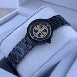 Buy Shop Tory Burch Reva Black Dial Black Steel Strap Watch for Women - TBW4039 USA Online