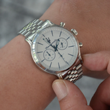 Buy Shop Maserati Epoca Chronograph White Dial Silver Steel Strap Watch for Men - R8873618034 USA Online