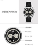 Buy Shop Emporio Armani Racer Chronograph Black Dial Black Leather Strap Watch for Men - AR11635 USA Online