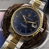 Buy Shop Maserati Competizione Blue Dial Two Tone Steel Strap Watch for Men - R8853100027 USA Online