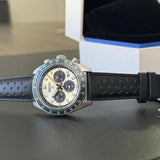 Buy Shop Seiko Prospex Speedtimer Solar Chronograph Ivory Dial Black Leather Strap Watch for Men - SSC943 USA Online