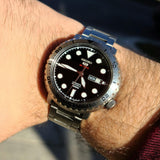 Buy Shop Seiko 5 Sports Automatic Black Dial Silver Steel Strap Watch for Men - SRPC61J1 USA Online