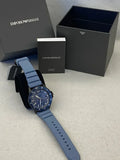 Buy Shop Emporio Armani Sea Explorer Divers Blue Dial Blue Silicone Strap Watch for Men - AR11685 USA Online