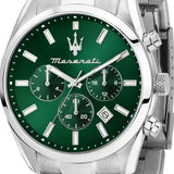 Buy Shop Maserati Attrazione Chronograph Green Dial Silver Steel Strap Watch for Men - R8853151011 USA Online