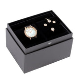 Buy Shop Emporio Armani Mia Mother of Pearl Dial Black Leather Strap Watch for Women - AR11598 USA Online