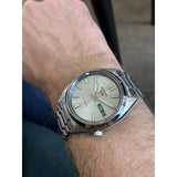 Buy Shop Seiko 5 Sports SNXS Series Automatic Beige Dial Silver Steel Strap Watch for Men - SRPK91K1 USA Online