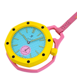Swatch x AP Royal Pop Blue Dial Pink Leather lanyard Watch for Women - Otg Roz